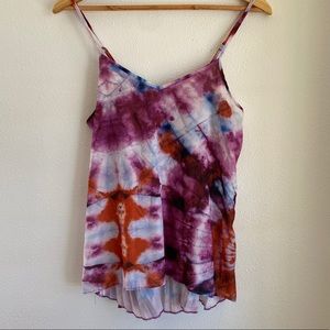 Love On A Hanger Tie Dyed Spaghetti Strap Tank